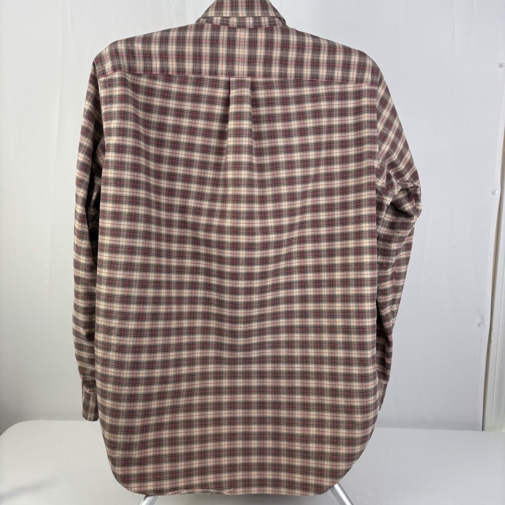 Ralph Lauren Mens Classic Fit L/S Plaid Button Down Shirt Red Black Tan Size L - Picture 5 of 7